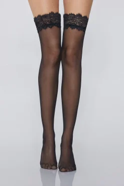 20 Den Stay-Ups With Lace Flounce - Patterned - Women | Tezenis