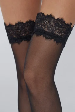 20 Den Stay-Ups With Lace Flounce - Patterned - Women | Tezenis