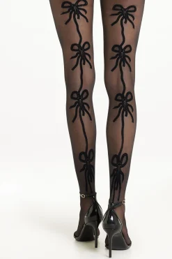 30 Denier Flocked Patterned Tights - Patterned - Women | Tezenis