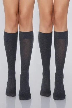 2 Pairs Of 50 Denier Microfiber Knee-High Stockings - Socks - Women | Tezenis