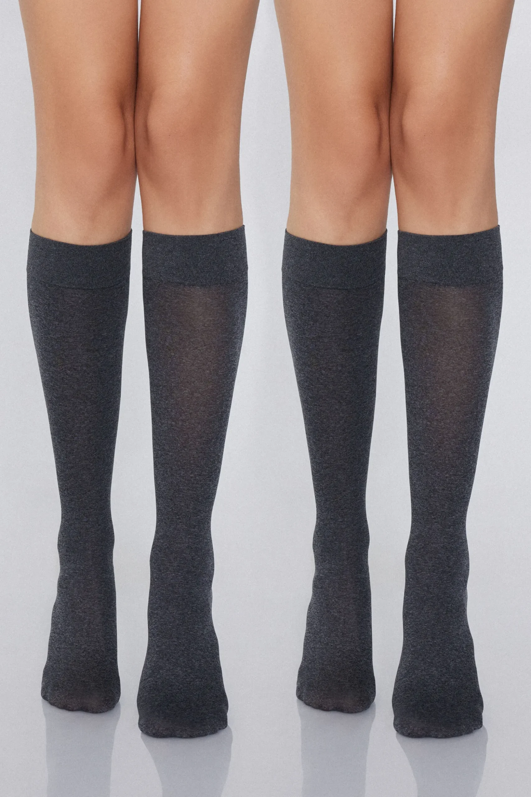 2 Pairs Of 50 Denier Microfiber Knee-High Stockings - Socks - Women | Tezenis