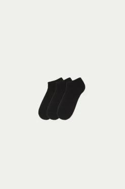 3 Pairs Of Cotton Athletic Ankle Socks - Socks - Women | Tezenis
