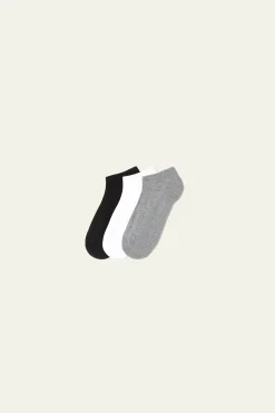 3 Pairs Of Cotton Athletic Ankle Socks - Socks - Women | Tezenis