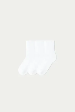 3 Pairs Of Cotton Athletic Crew Socks - Socks - Women | Tezenis