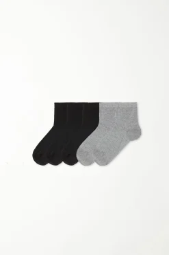 5 Pairs Of Cotton Crew Socks - Socks - Women | Tezenis