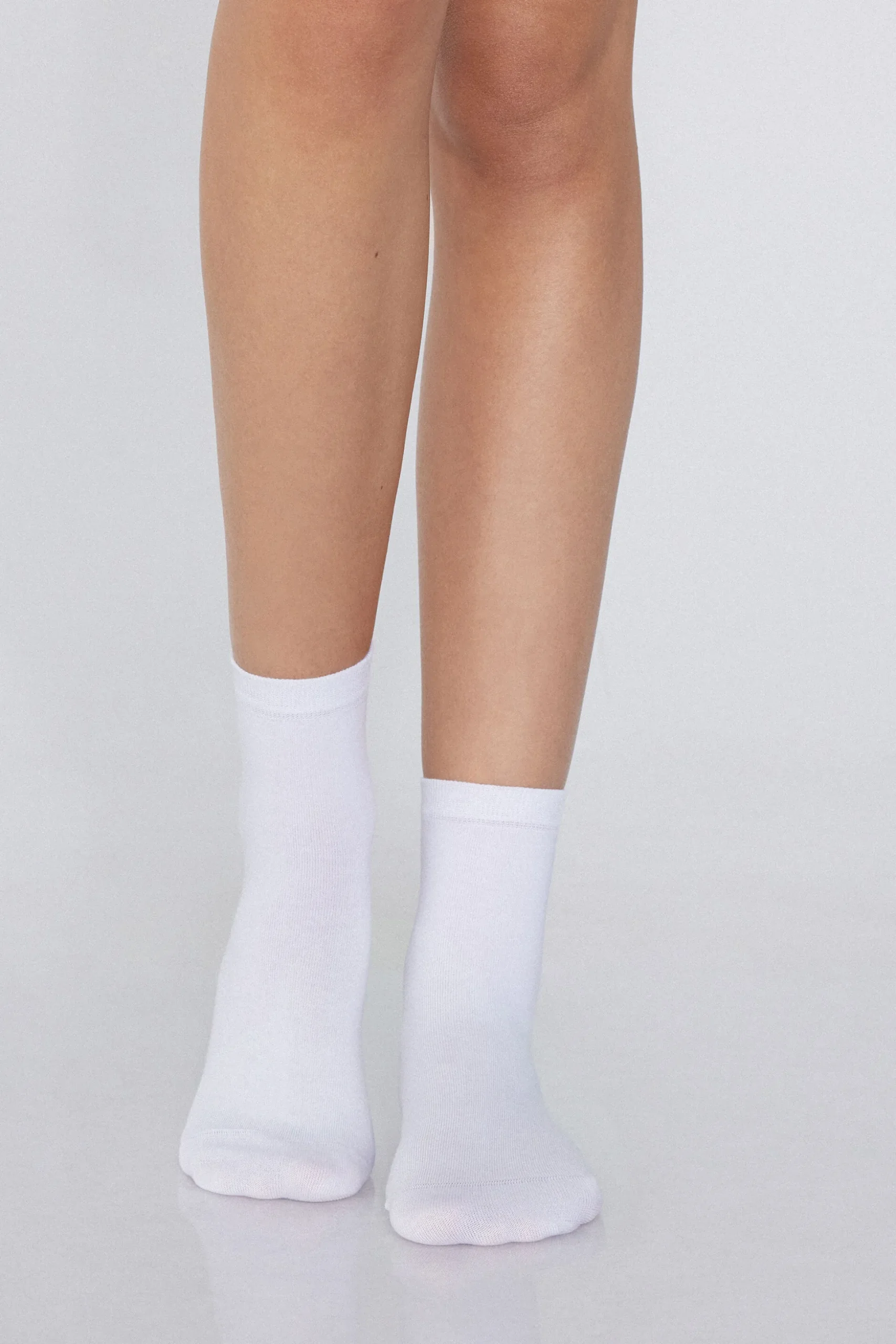 5 Pairs Of Cotton Crew Socks - Socks - Women | Tezenis
