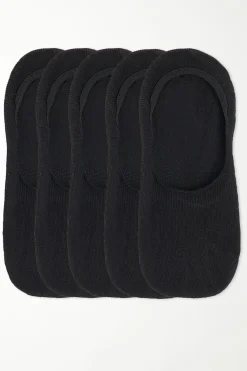 5 Pairs Of Cotton No-Show Socks - Socks - Women | Tezenis
