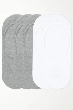 5 Pairs Of Cotton No-Show Socks - Socks - Women | Tezenis
