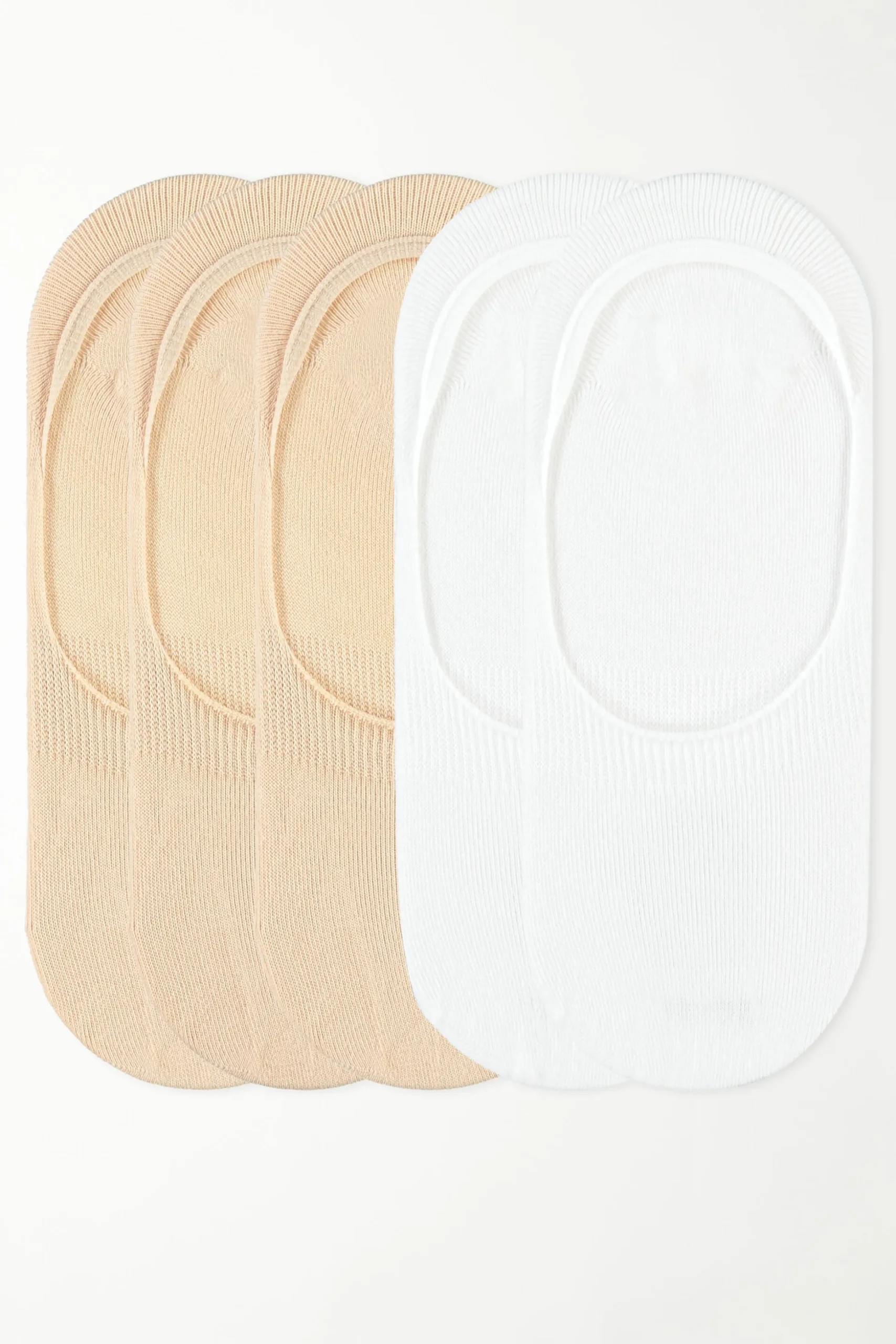5 Pairs Of Cotton No-Show Socks - Socks - Women | Tezenis