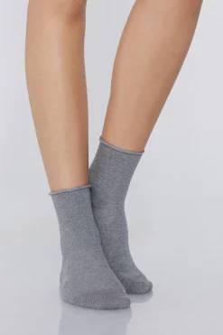 5 Pairs Of Cuffless Cotton Crew Socks - Socks - Women | Tezenis