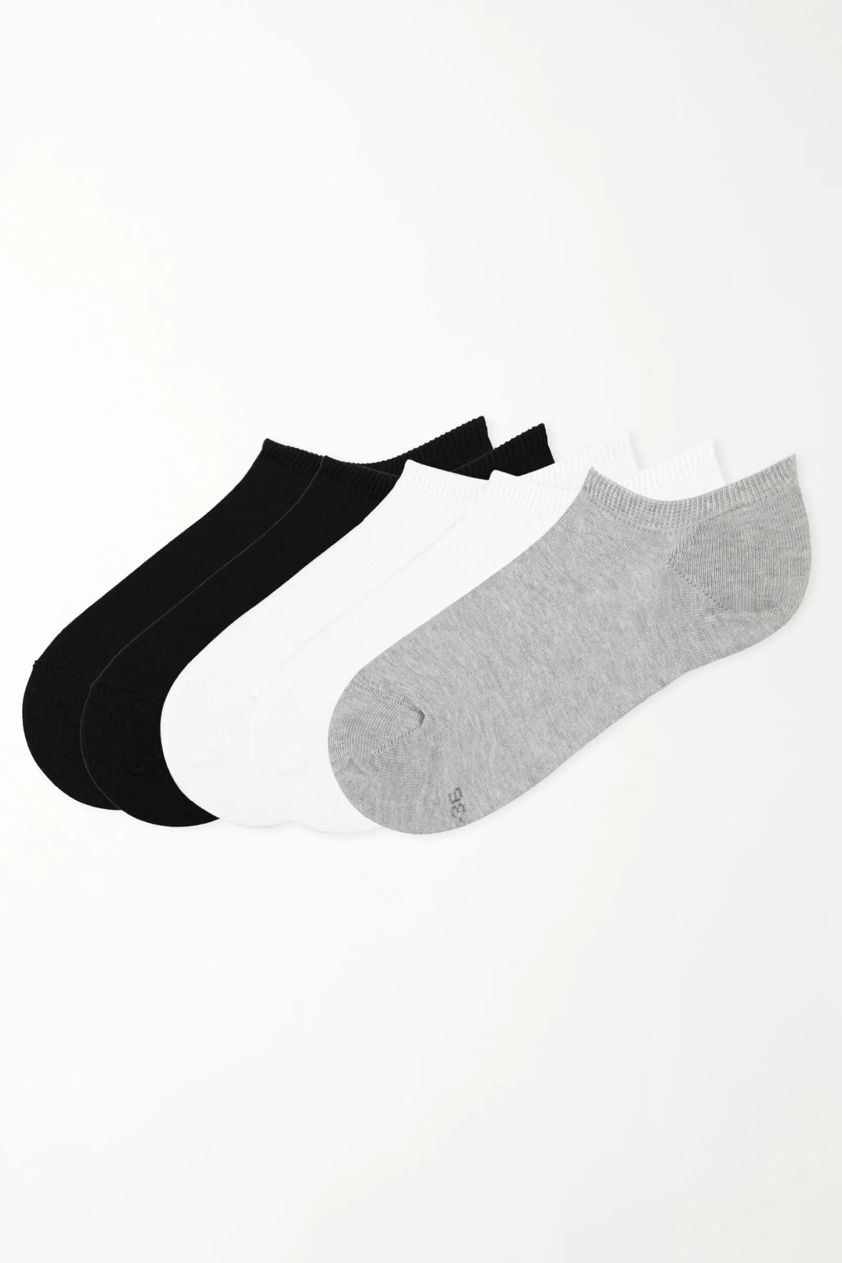 5 Pairs Of Solid-Colored Cotton Ankle Socks - Socks - Women | Tezenis