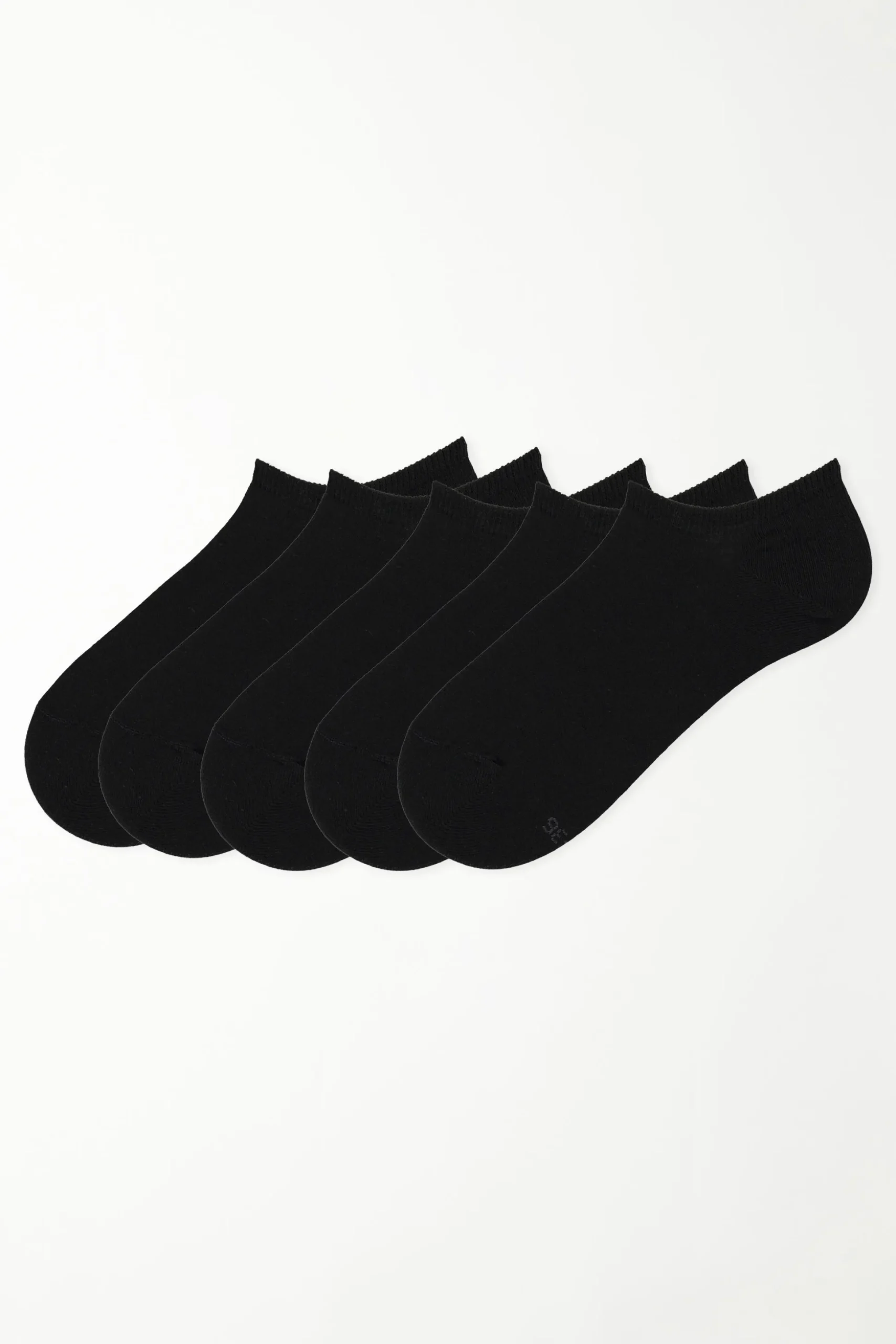 5 Pairs Of Solid-Colored Cotton Ankle Socks - Socks - Women | Tezenis