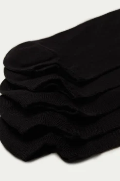 5 Pairs Of Solid-Colored Cotton Ankle Socks - Socks - Women | Tezenis