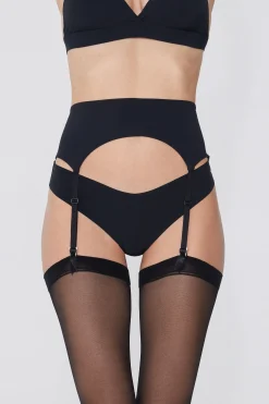 Adjustable Recycled Microfiber Garter Belt - Accessories - Women | Tezenis