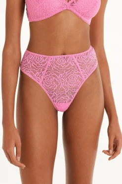 After Midnight Lace High-Waisted High-Cut Brazilian Panties - Cheeky Briefs - Women | Tezenis