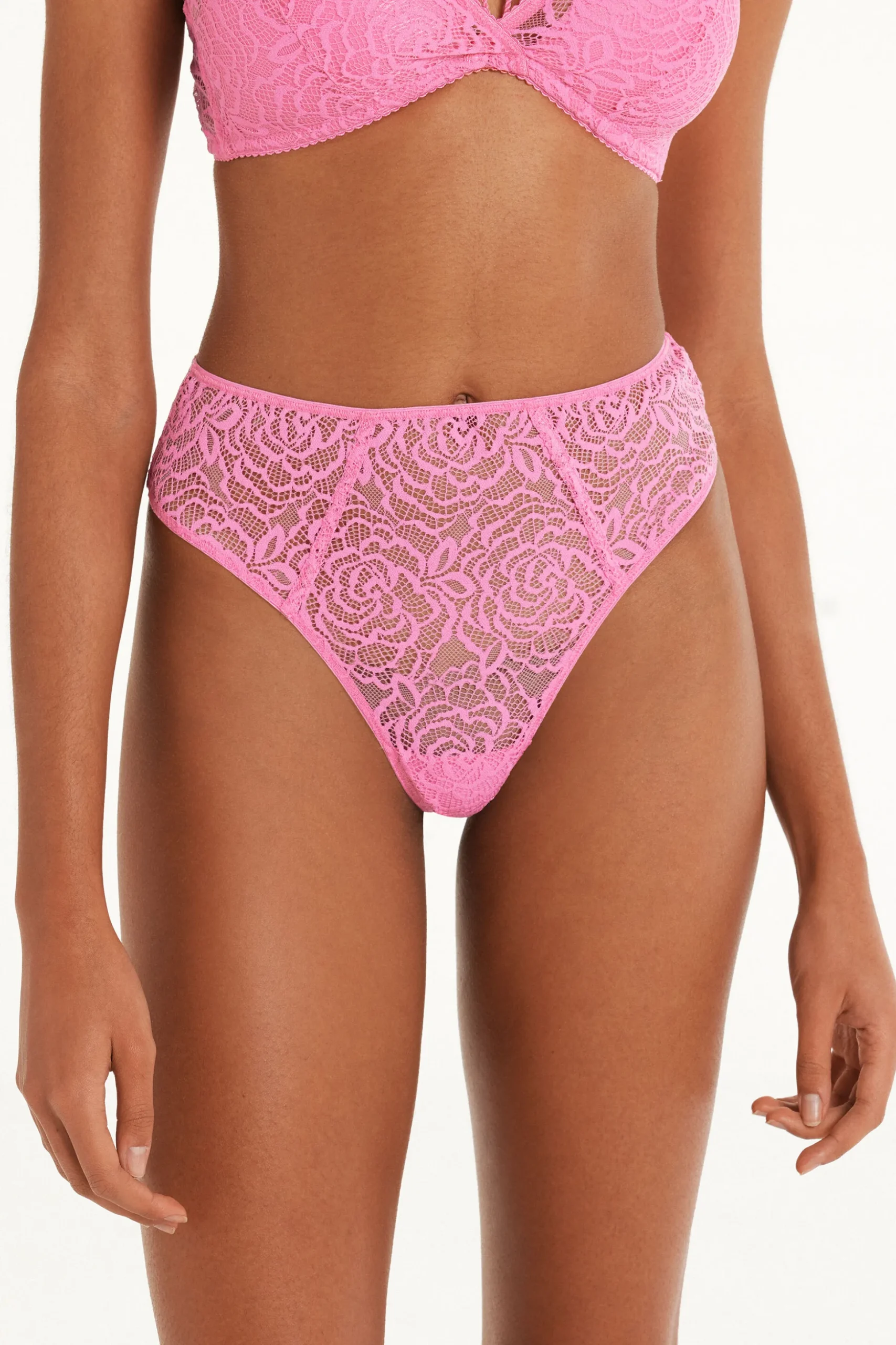 After Midnight Lace High-Waisted High-Cut Brazilian Panties - Cheeky Briefs - Women | Tezenis