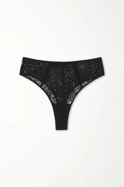 After Midnight Lace High-Waisted High-Cut Brazilian Panties - Cheeky Briefs - Women | Tezenis