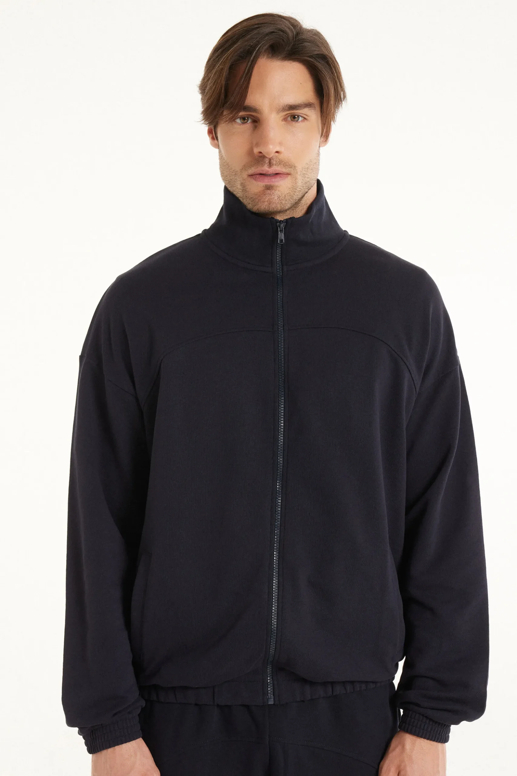 Basic Long Sleeve Pocket Zip Sweatshirt - Sweatshirts - Men | Tezenis