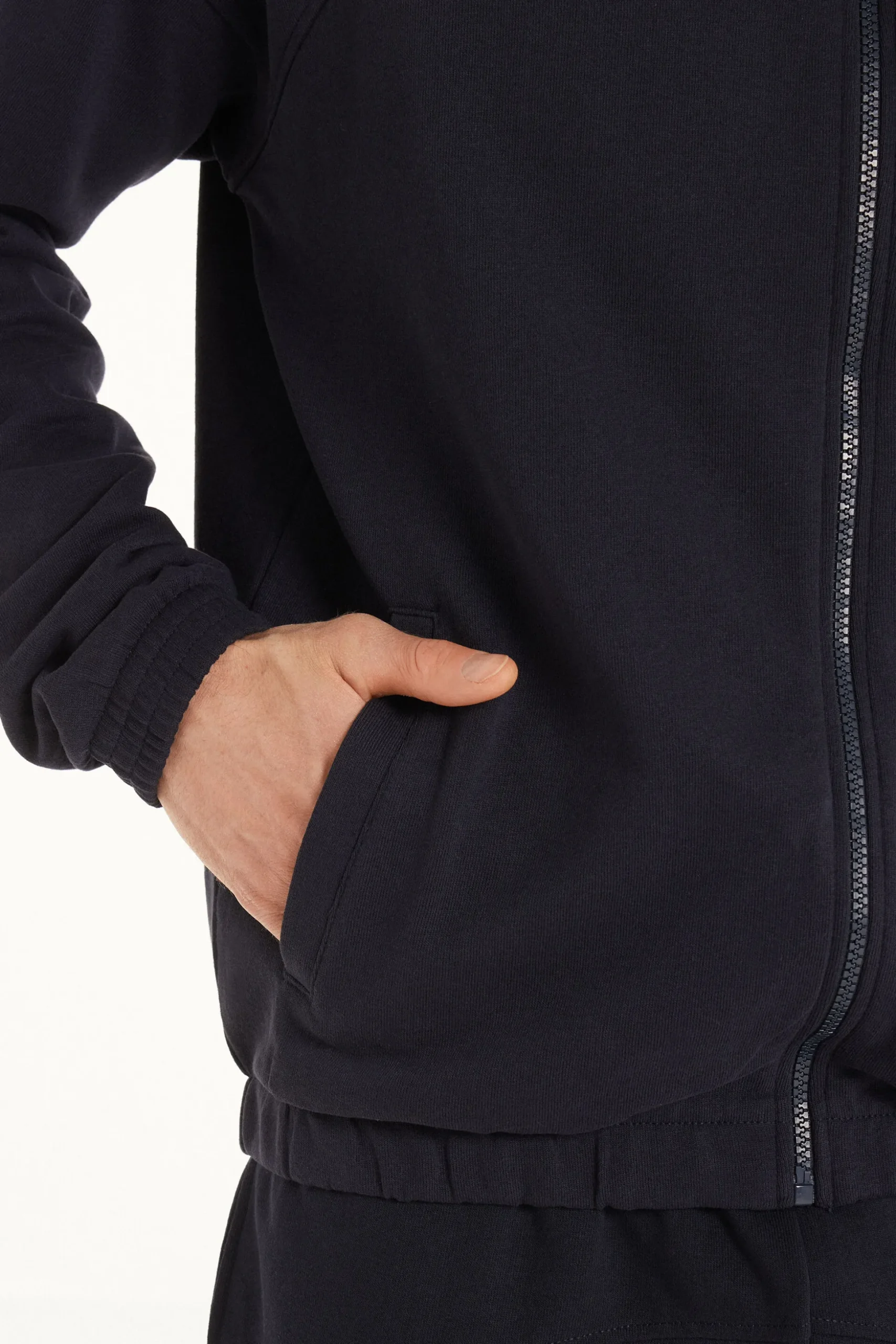 Basic Long Sleeve Pocket Zip Sweatshirt - Sweatshirts - Men | Tezenis