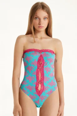Bonbon Lace Bandeau Bodysuit - Underwear Bodysuits - Women | Tezenis