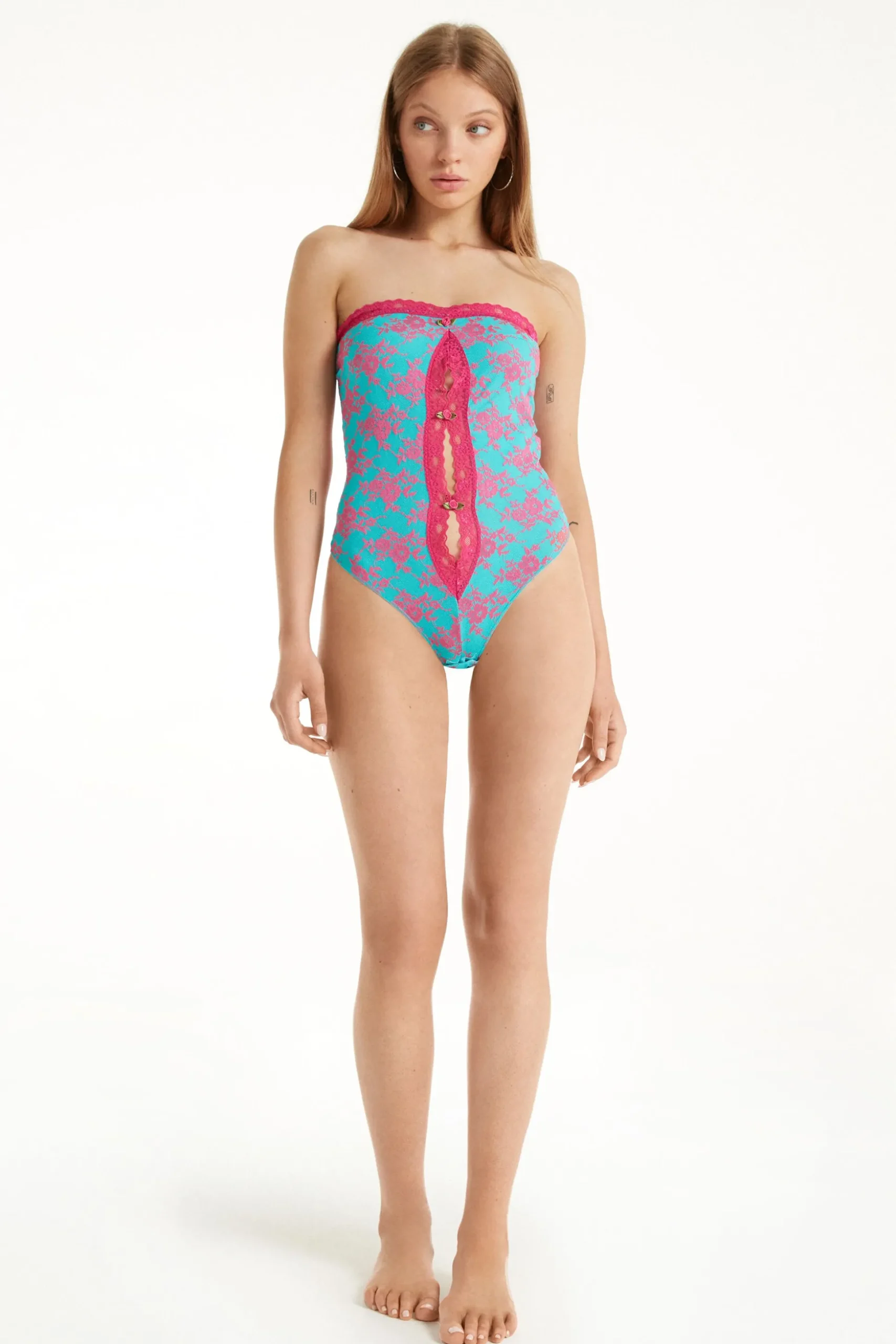 Bonbon Lace Bandeau Bodysuit - Underwear Bodysuits - Women | Tezenis