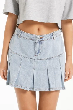 Box Pleat Denim Mini Skirt - Skirts - Women | Tezenis