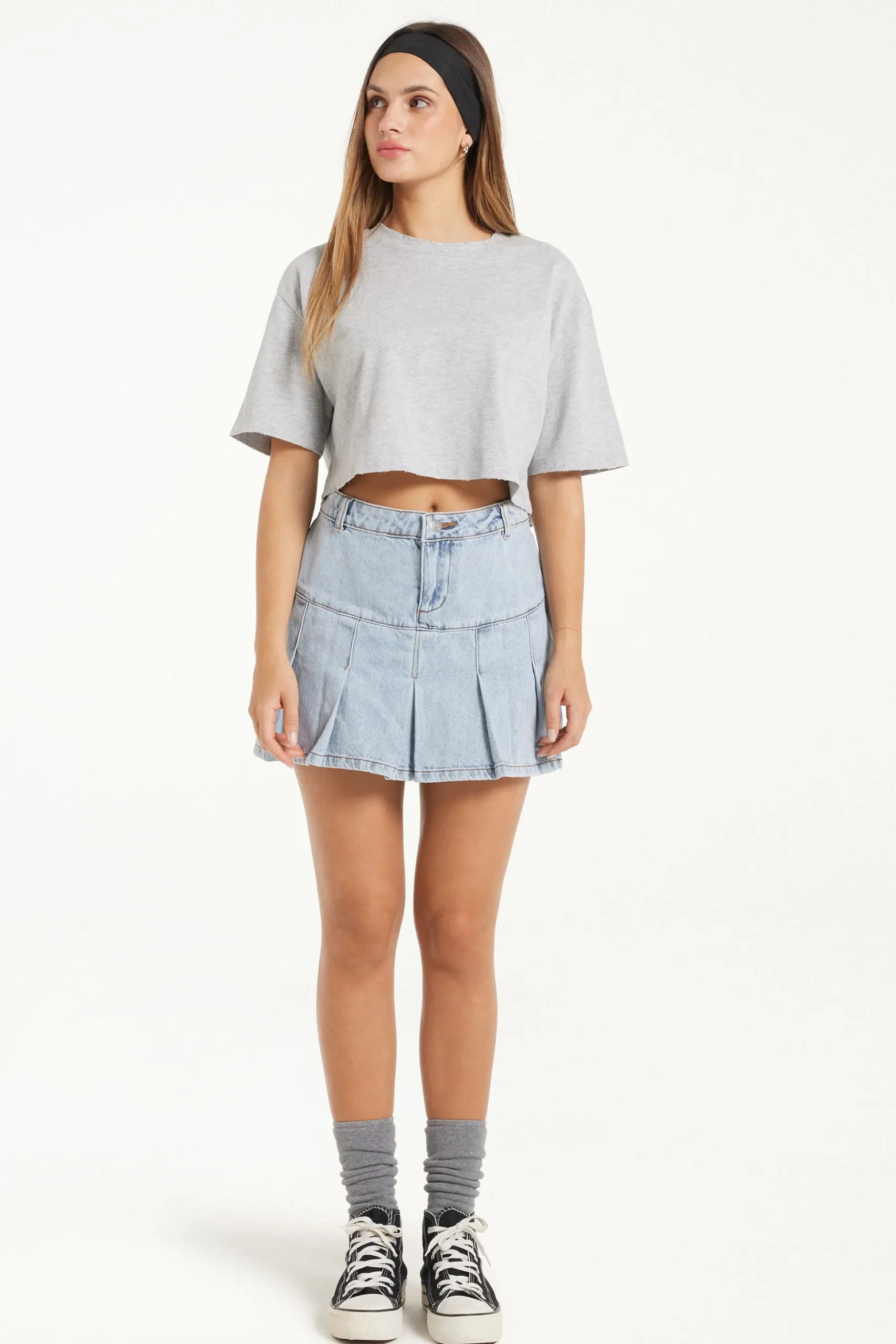 Box Pleat Denim Mini Skirt - Skirts - Women | Tezenis