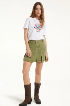 Box Pleat Denim Mini Skirt - Skirts - Women | Tezenis