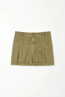 Box Pleat Denim Mini Skirt - Skirts - Women | Tezenis