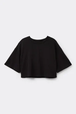 Boxy Crewneck Cropped Cotton T-Shirt - Short-Sleeved Tops - Women | Tezenis
