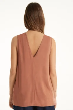 Brushed Fabric Knotted Tank Top - Tank Tops - Women | Tezenis