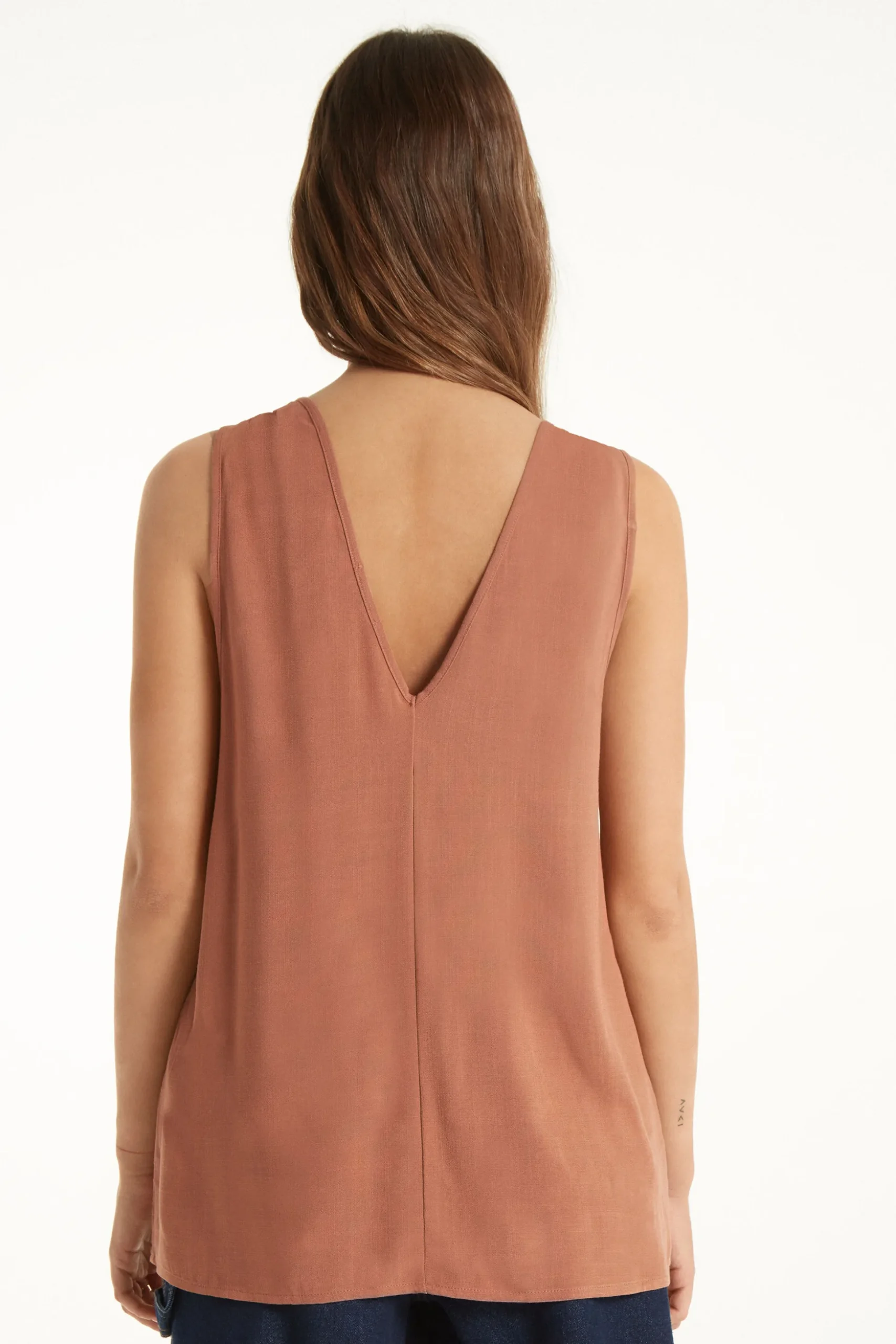 Brushed Fabric Knotted Tank Top - Tank Tops - Women | Tezenis