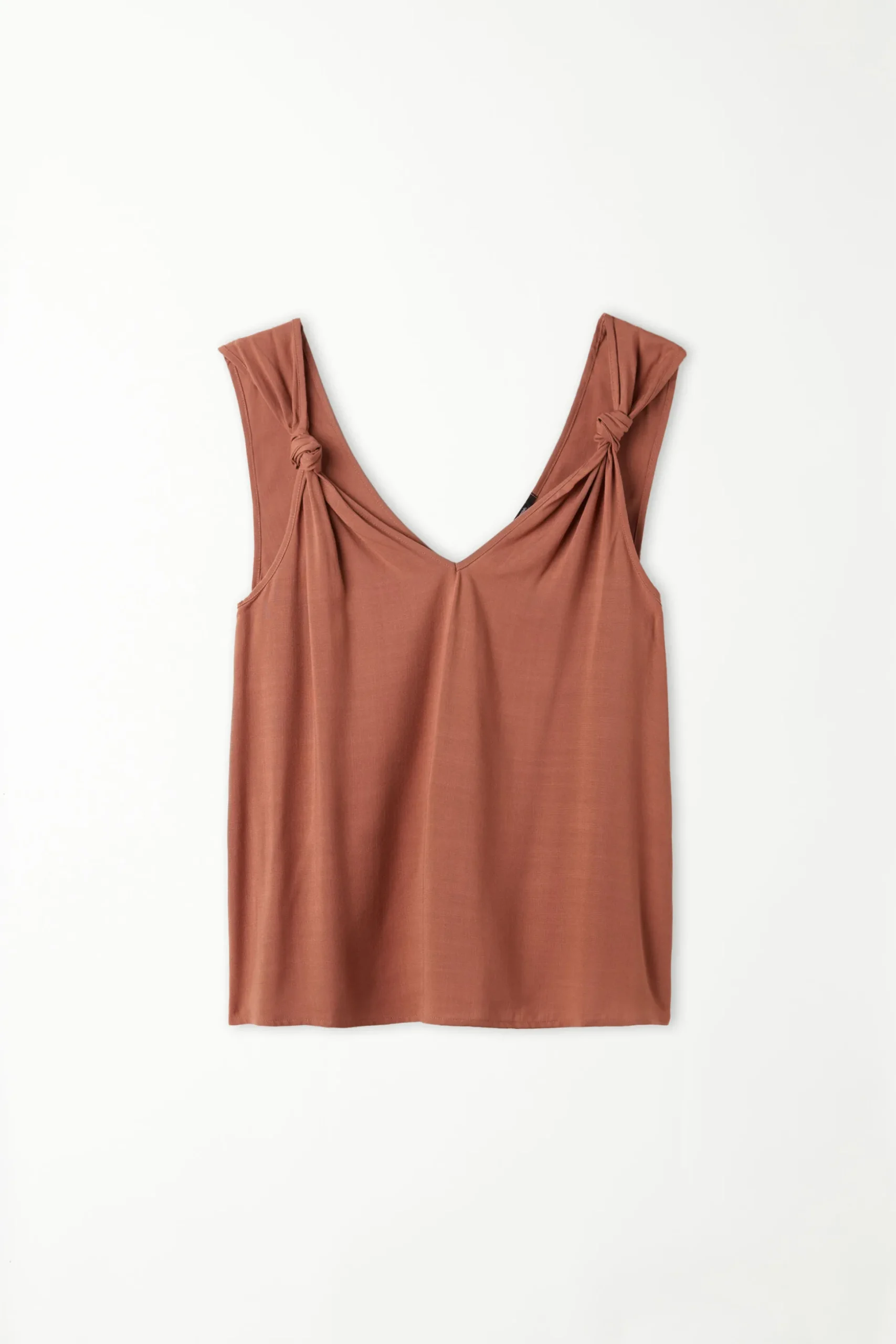 Brushed Fabric Knotted Tank Top - Tank Tops - Women | Tezenis