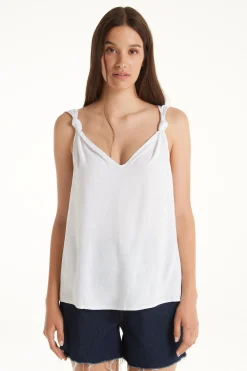 Brushed Fabric Knotted Tank Top - Tank Tops - Women | Tezenis