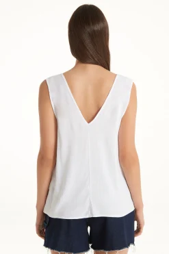 Brushed Fabric Knotted Tank Top - Tank Tops - Women | Tezenis