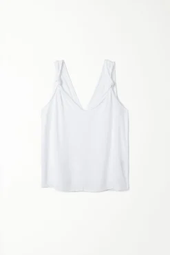 Brushed Fabric Knotted Tank Top - Tank Tops - Women | Tezenis