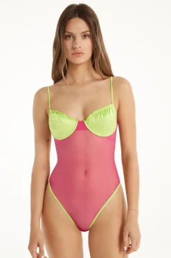 Colorful Tulle Balconette Bodysuit - Underwear Bodysuits - Women | Tezenis