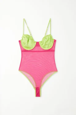 Colorful Tulle Balconette Bodysuit - Underwear Bodysuits - Women | Tezenis