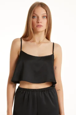 Colorful Tulle Satin Cropped Tank Top - Tank Tops - Women | Tezenis