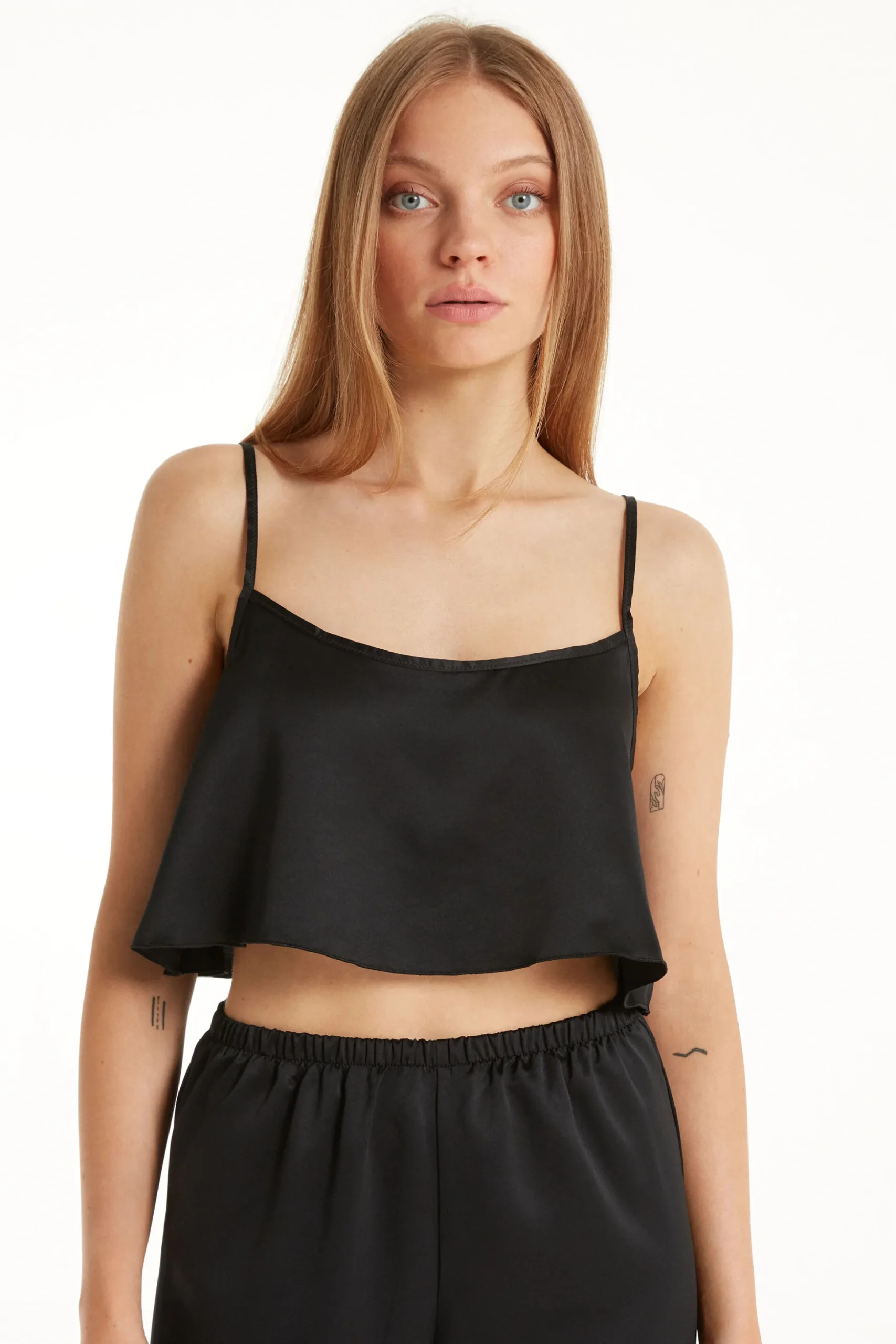 Colorful Tulle Satin Cropped Tank Top - Tank Tops - Women | Tezenis
