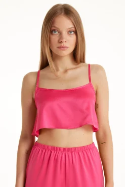 Colorful Tulle Satin Cropped Tank Top - Tank Tops - Women | Tezenis