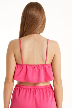Colorful Tulle Satin Cropped Tank Top - Tank Tops - Women | Tezenis