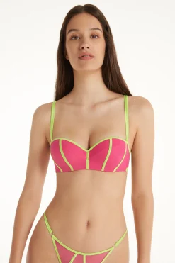 Colorful Tulle Ultra-Padded Bandeau Bra - Strapless And Bandeau - Women | Tezenis
