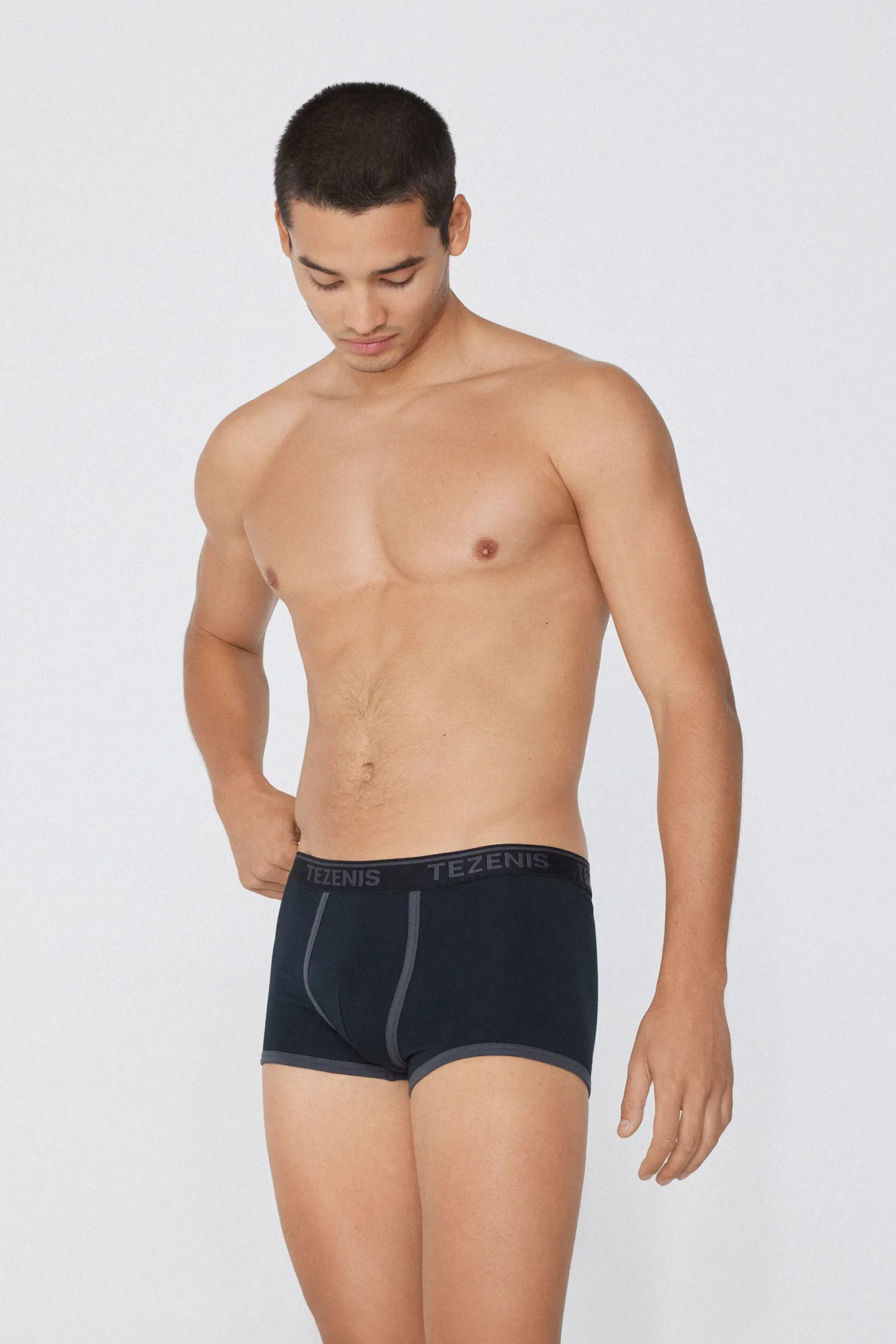 Cotton Logo Boxer Briefs With Contrasting Edging - Boxers - Men | Tezenis