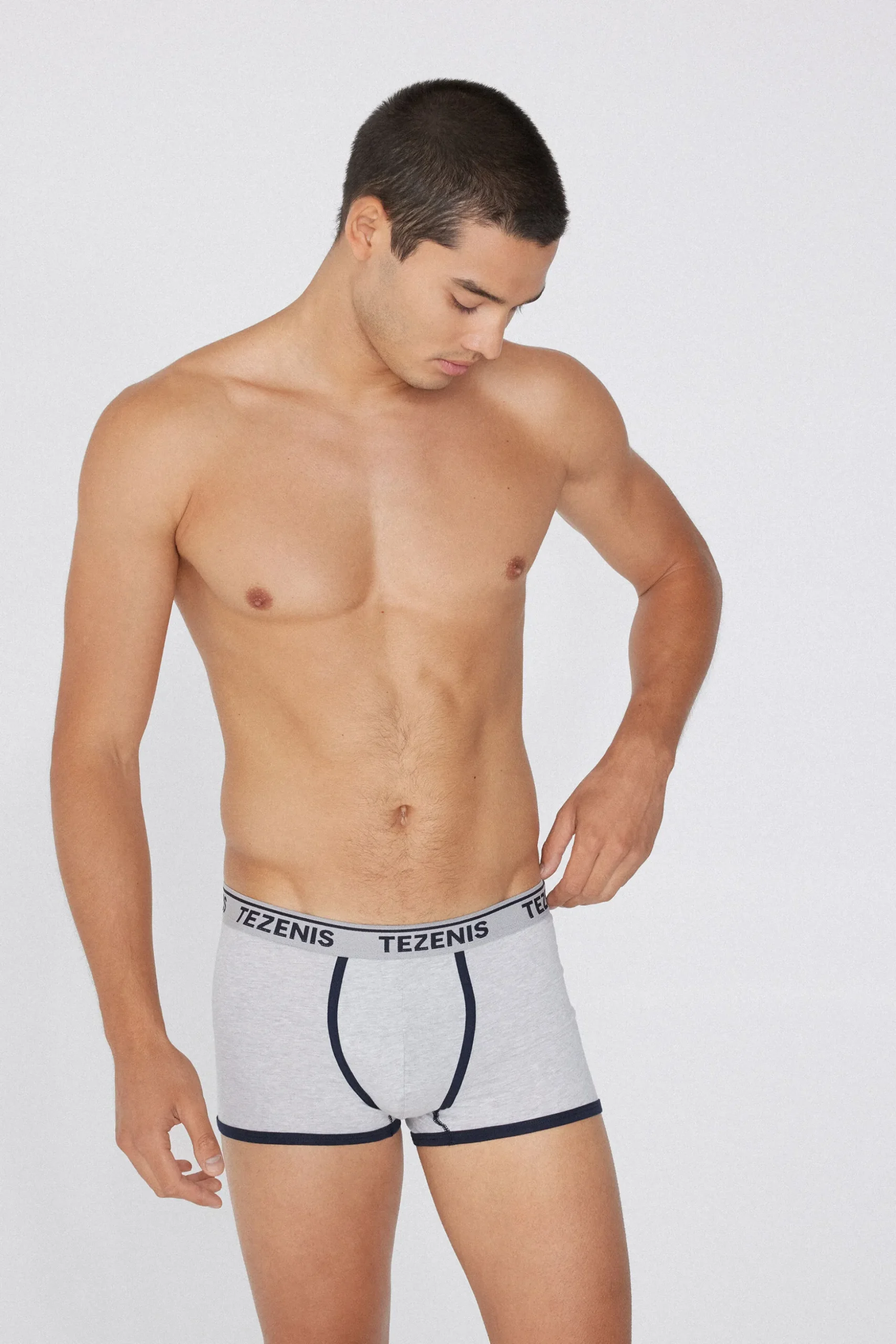 Cotton Logo Boxer Briefs With Contrasting Edging - Boxers - Men | Tezenis