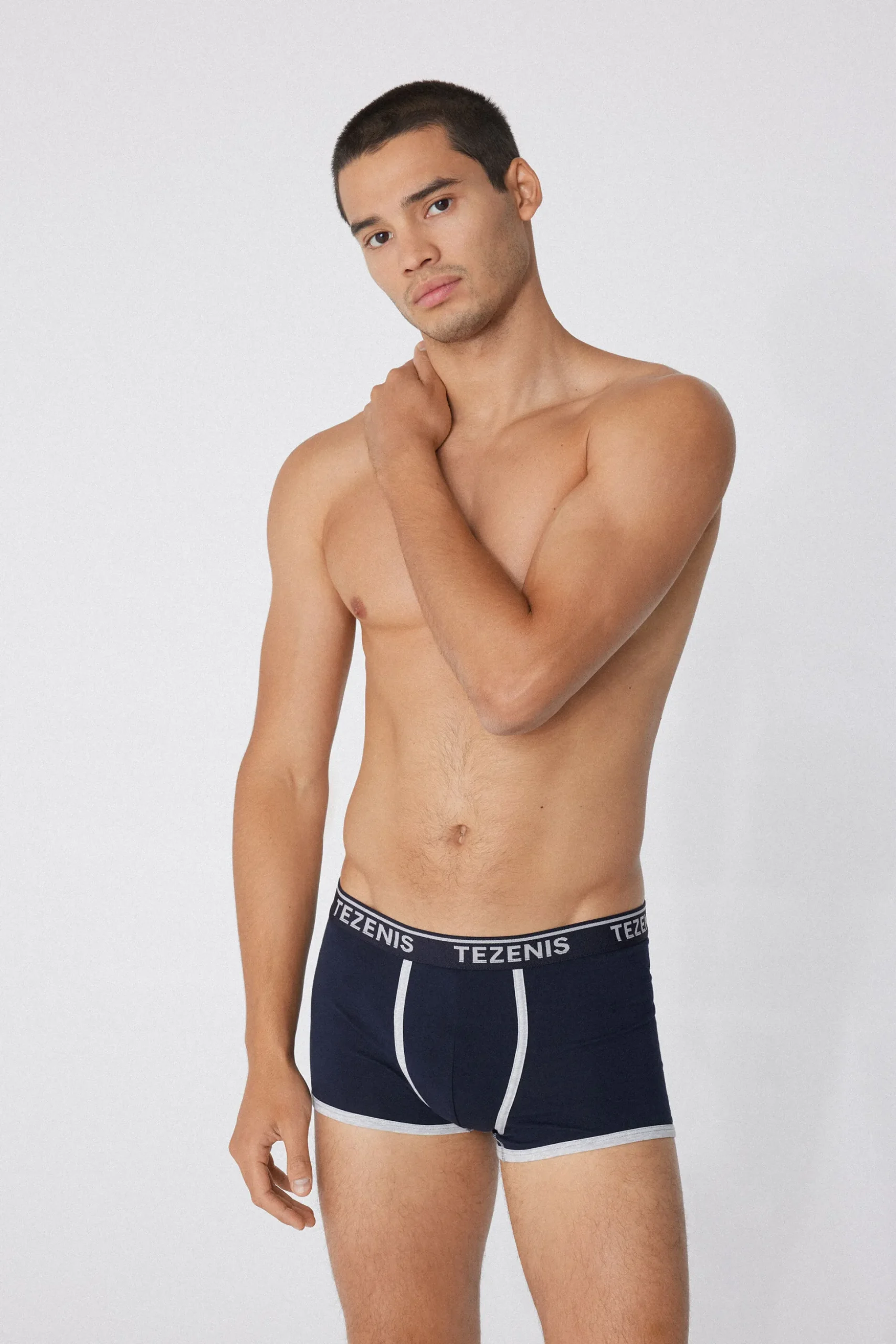 Cotton Logo Boxer Briefs With Contrasting Edging - Boxers - Men | Tezenis