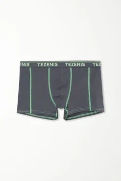 Cotton Logo Boxers With Contrasting Trim - Boxers - Men | Tezenis