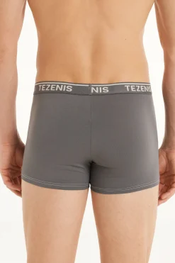 Cotton Logo Boxers With Contrasting Trim - Boxers - Men | Tezenis