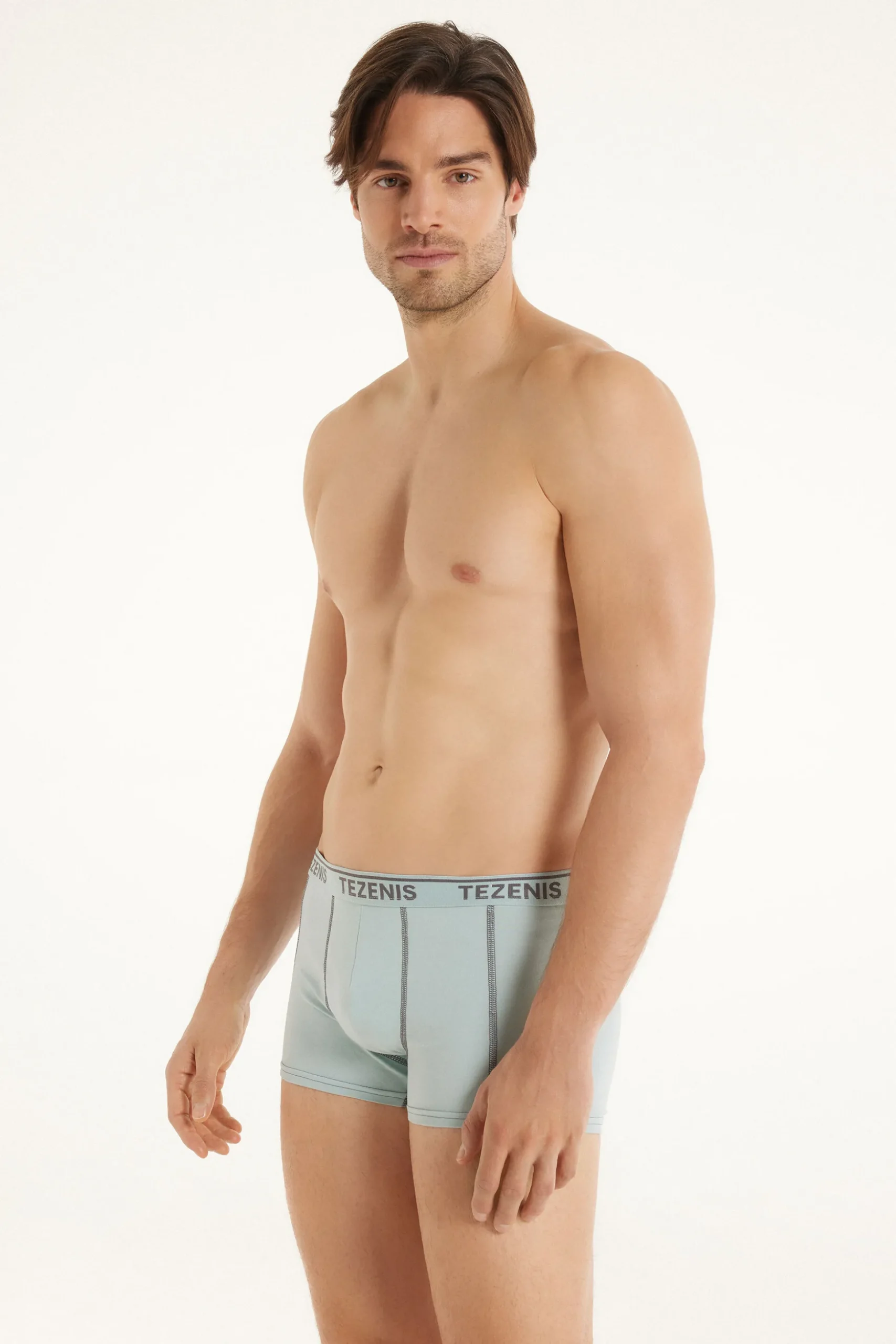 Cotton Logo Boxers With Contrasting Trim - Boxers - Men | Tezenis
