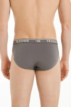 Cotton Logo Briefs With Contrasting Trim - Briefs - Men | Tezenis